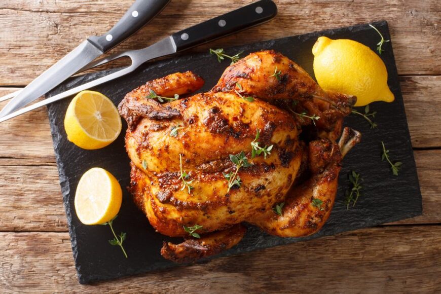 Grilled poussin with lemon